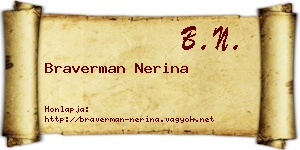 Braverman Nerina névjegykártya